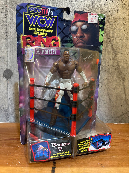 Booker T Toy Biz WCW Ring Fighters W/ Action Corner Ring WWE WWF
