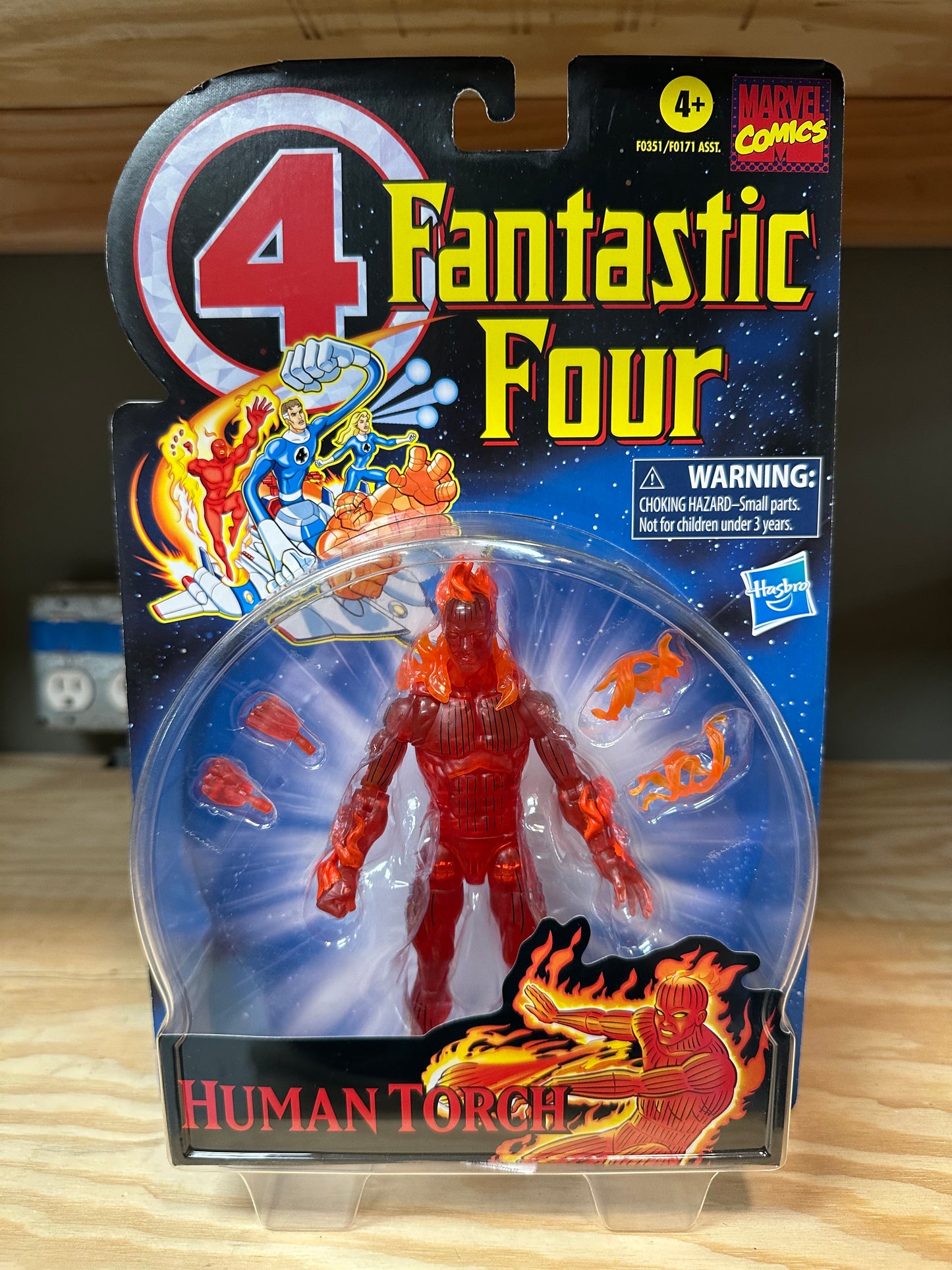 Marvel Legends FF Human Torch MOC Retro Card Action Figure Toy