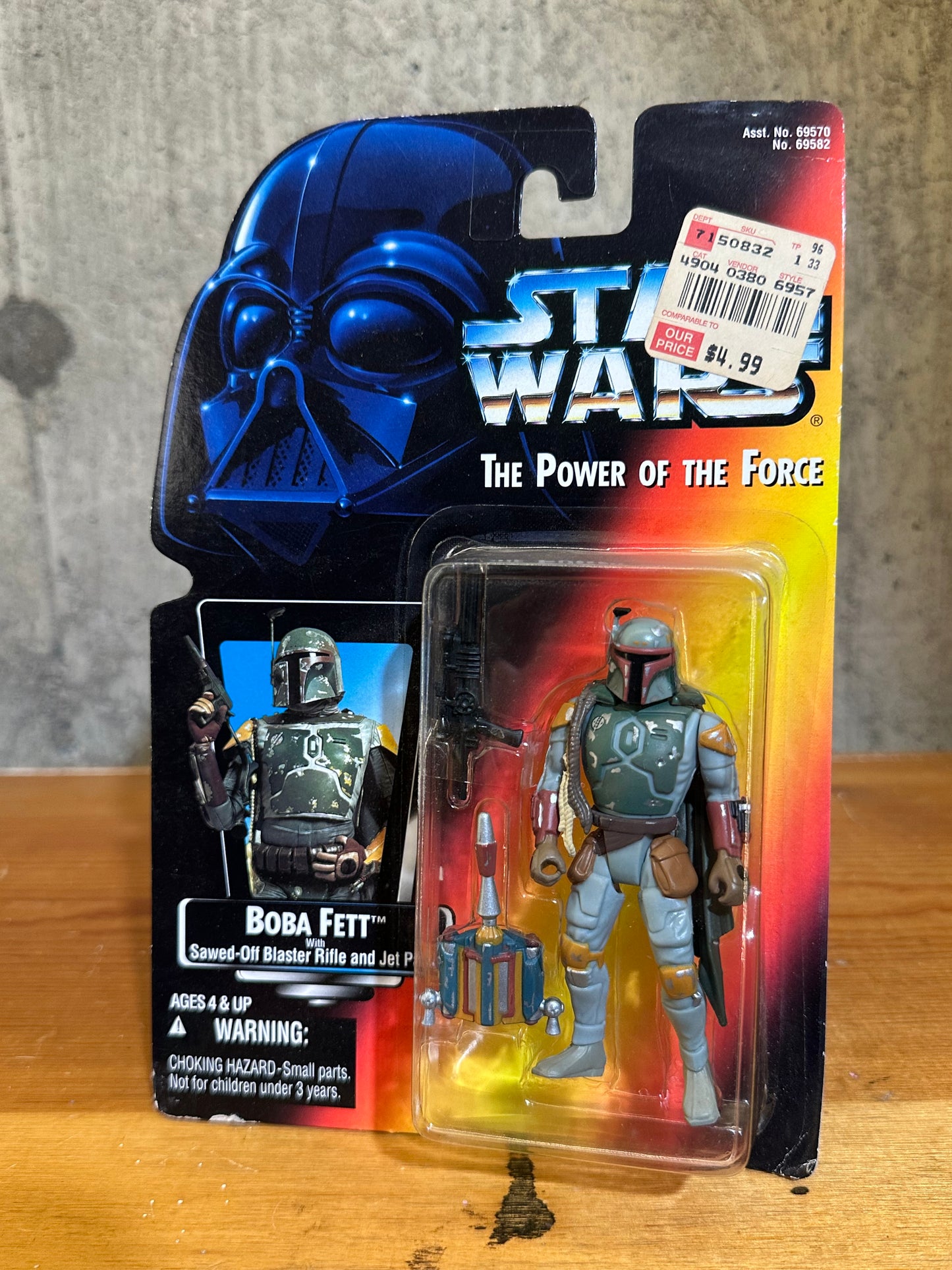 Boba Fett Star Wars POTF2 Orange Back 3.75” Action Figure Toy