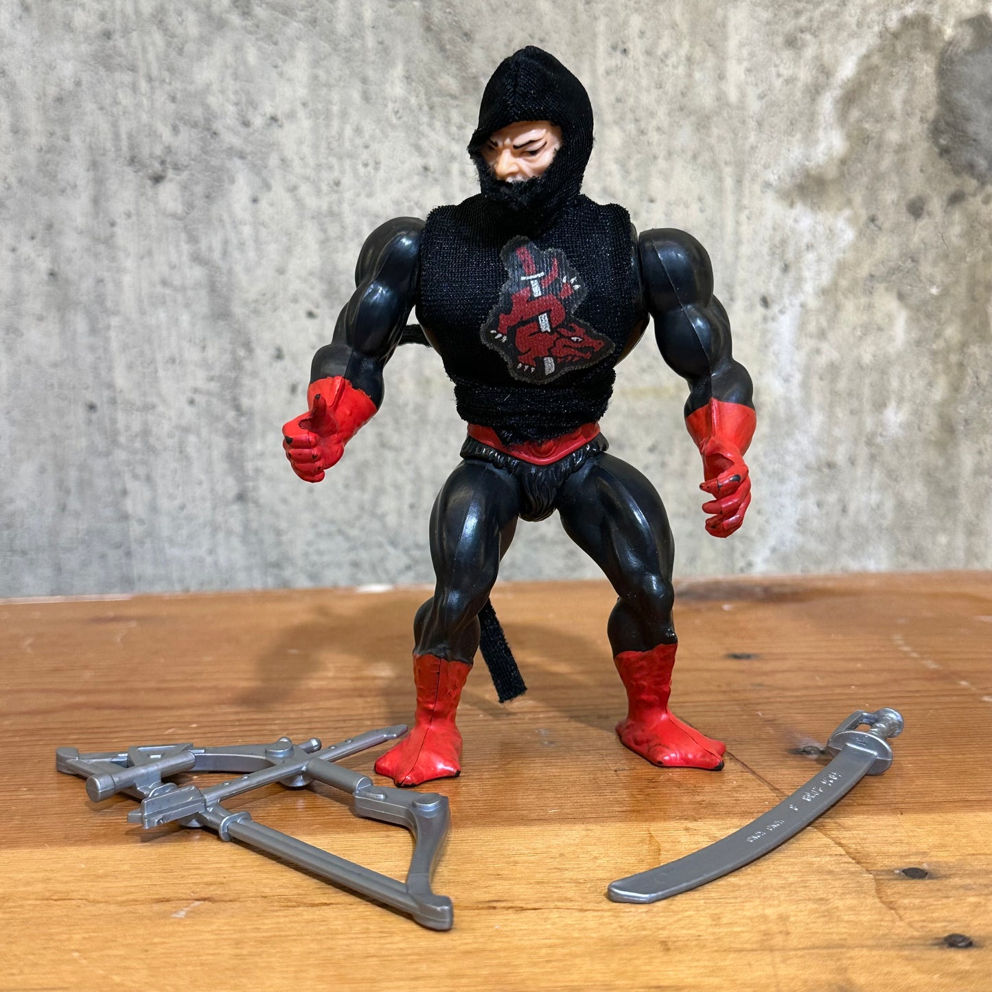 Ninjor MOTU 1986 He-Man near complete Action Figure Toy