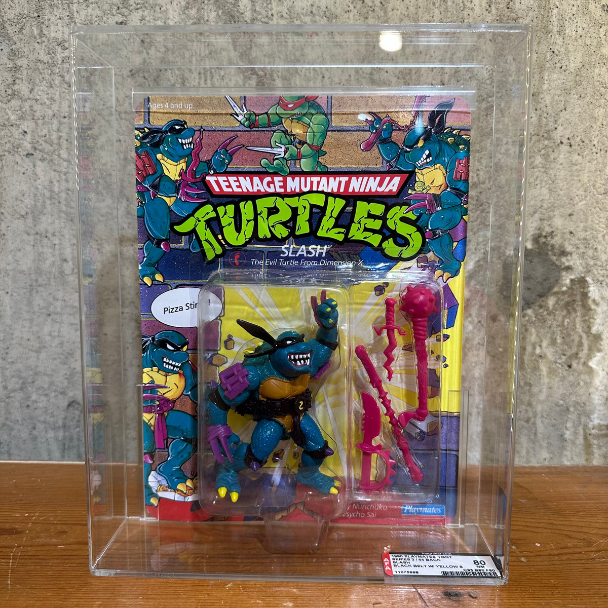 Slash 1990 TMNT MOC AFA Graded 80 Ninja Turtles Series 2