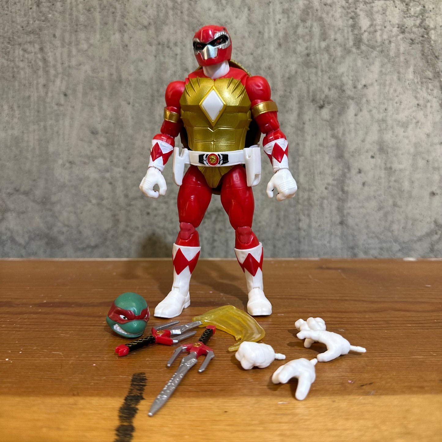 Red Ranger Raphael TMNT MMPR Crossover Complete Action Figure
