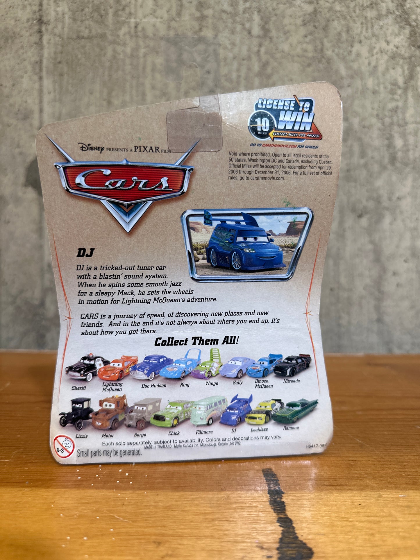 Disney Pixar Cars DJ Diecast Car Sealed on Card