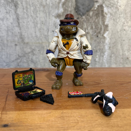 Undercover Donatello Disguise TMNT 1990 Incomplete Vintage Ninja Turtles Action Figure Toy