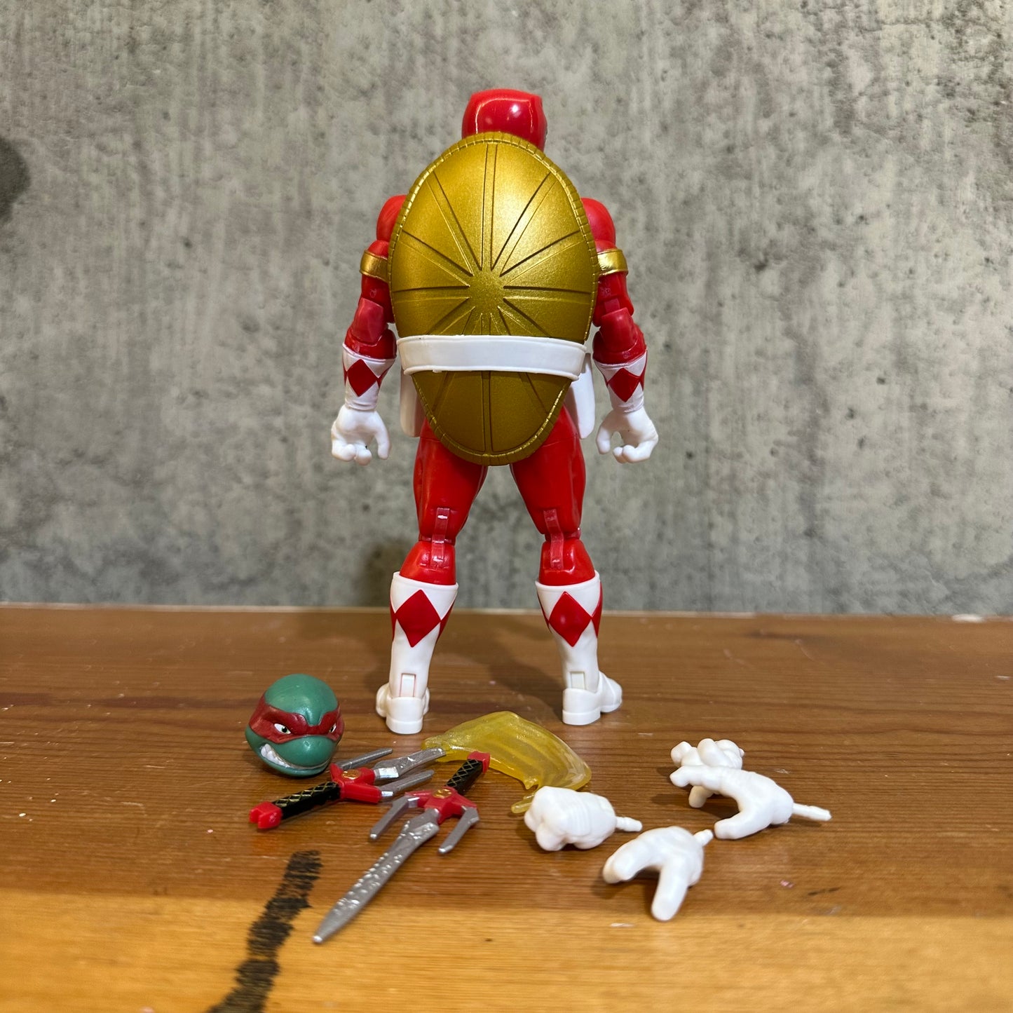 Red Ranger Raphael TMNT MMPR Crossover Complete Action Figure
