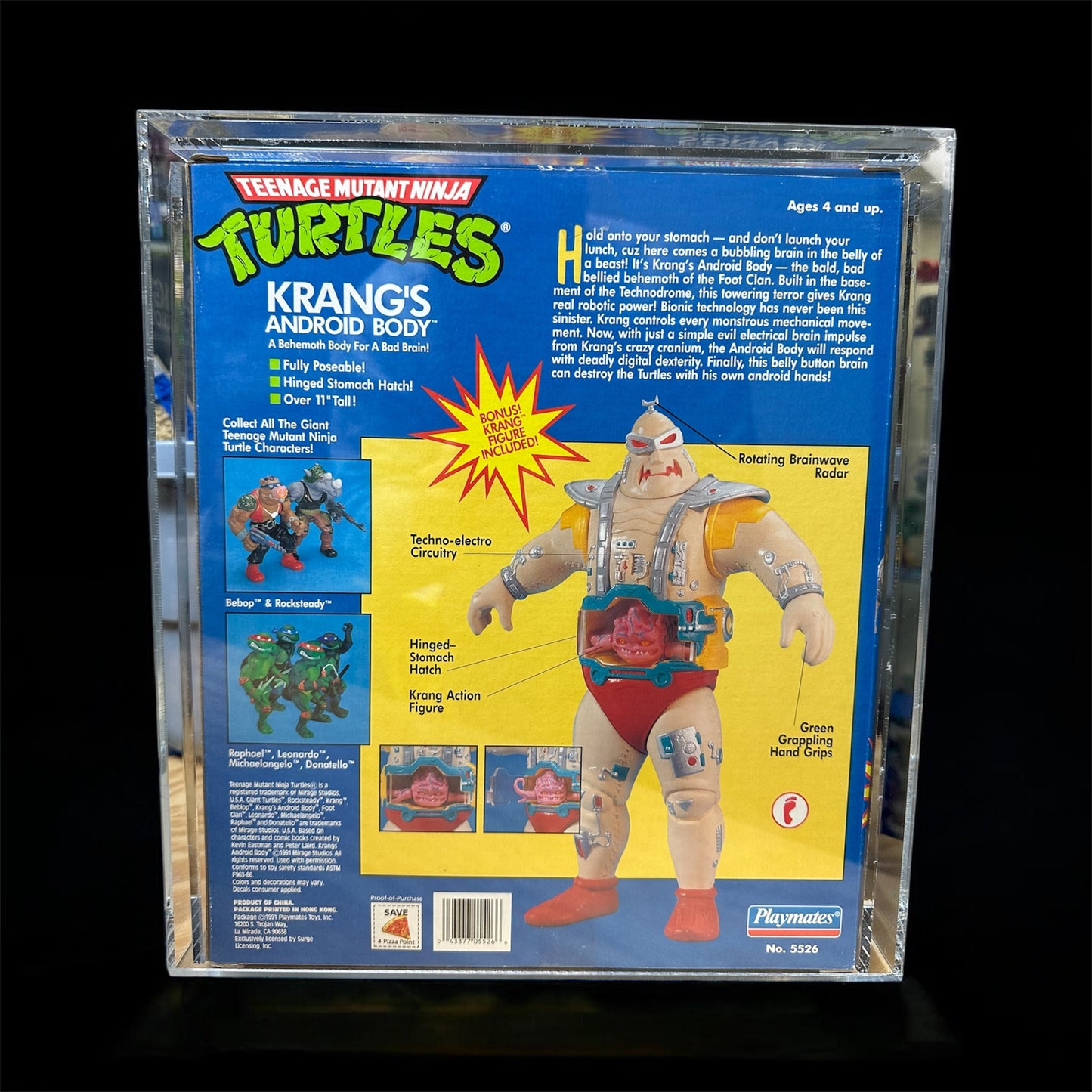 11” Android Krang Sealed AFA 80 Graded TMNT Vintage Ninja Turtles Action Figure Toy