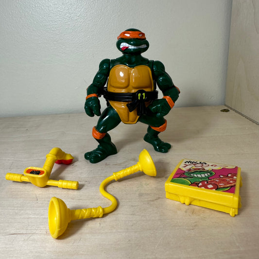 1991 TMNT Headdroppin’ Mike Vintage Ninja Turtles Action Figure Toy
