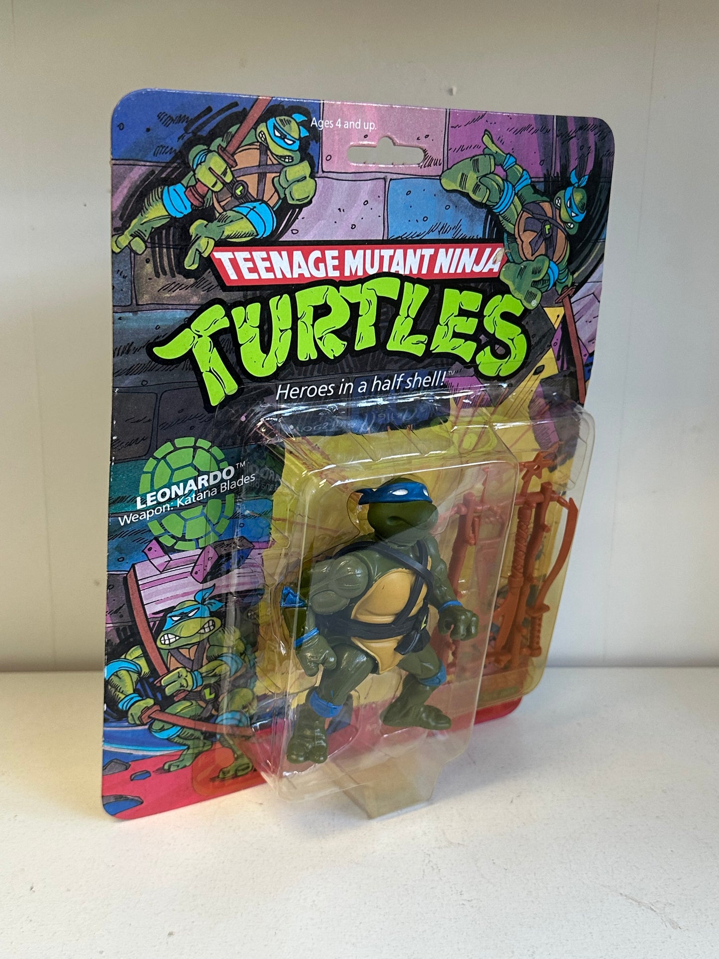 1988 TMNT 10-Back Soft Head Leonardo MOC Sealed Vintage Action Figure Toy