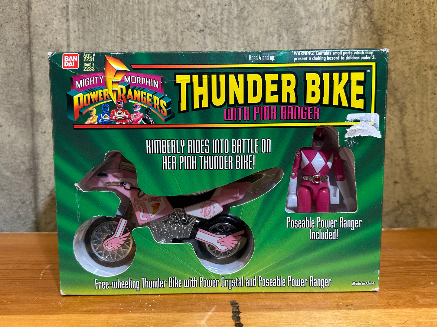 Thunder Bike with Pink Ranger MMPR Vintage Sealed Vehicle Set
