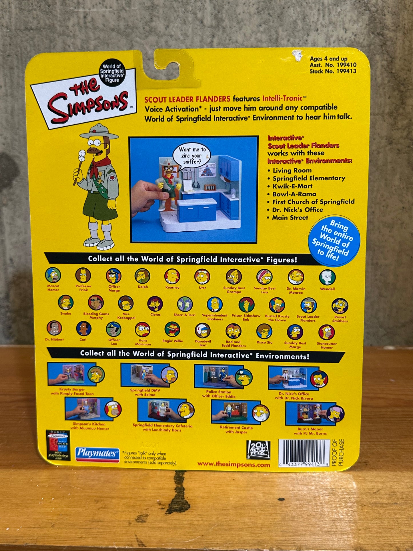 Scout Master Flanders Simpsons Action Figure MOC Playmates 2002