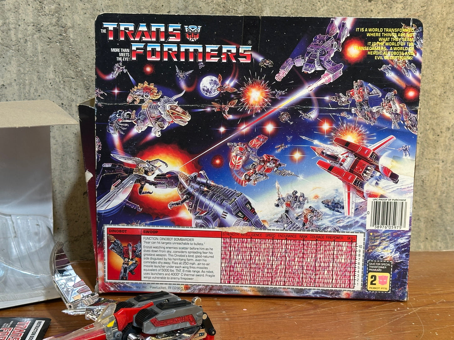 Swoop Mint Complete in Box G1 1985 Transformers Dinobot Autobot