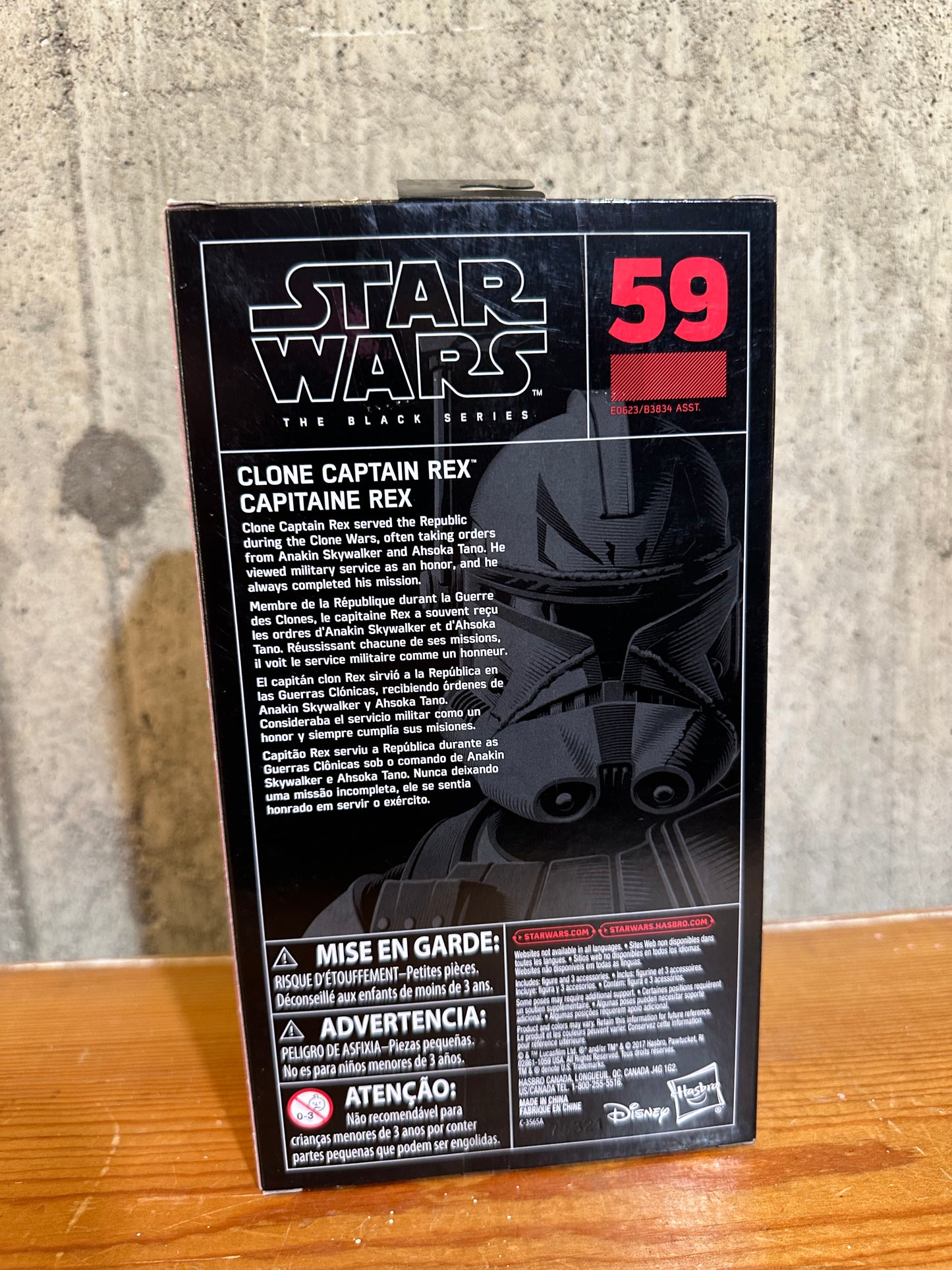 Hasbro Star Wars Clone Wars Captain Rex Black Series 6” Action Figure