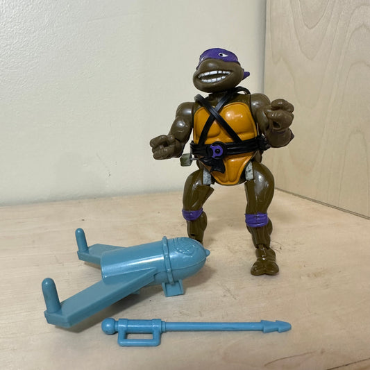 1989 TMNT Wacky Action Donatello Complete Vintage Action Figure Toy