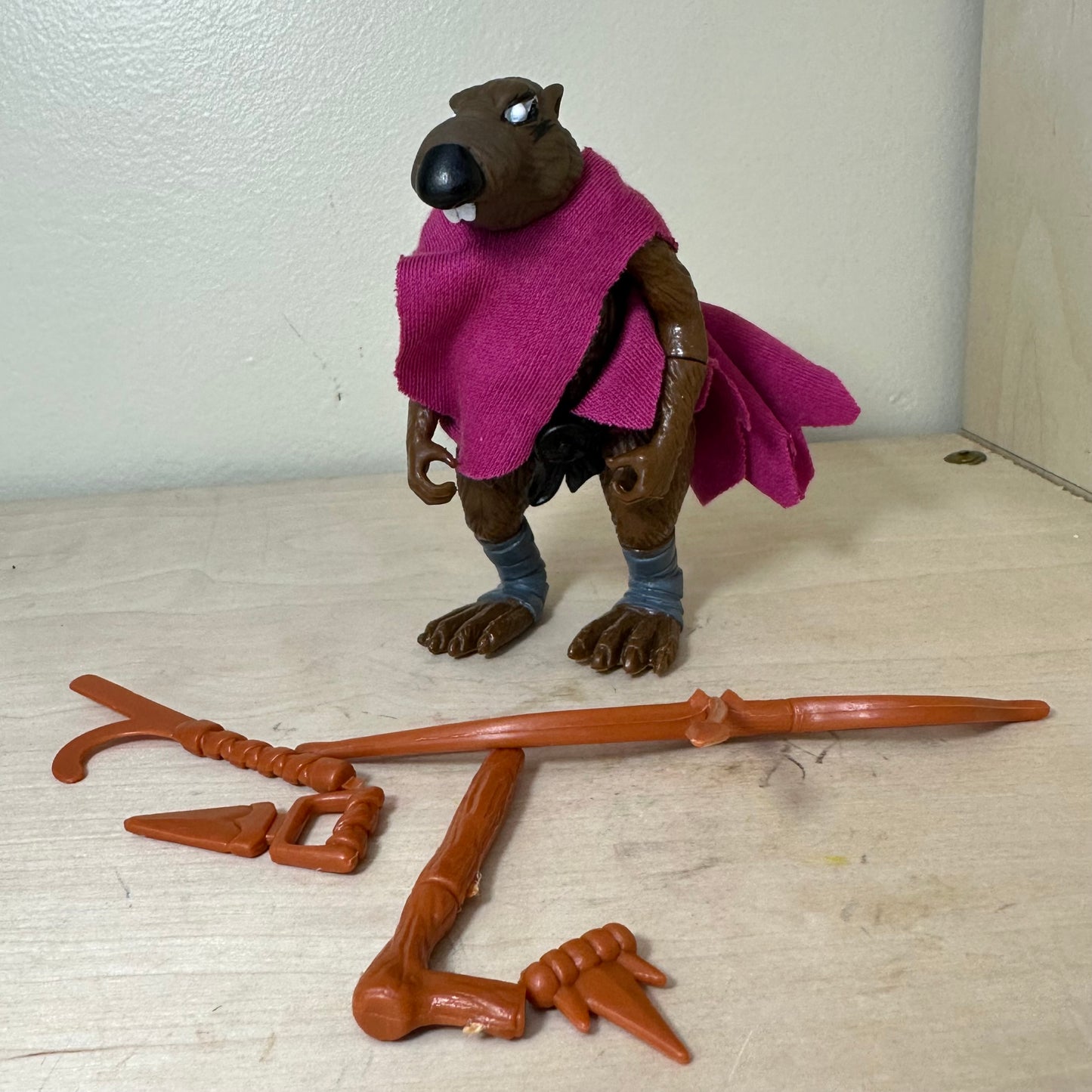 1988 TMNT Softhead Splinter Near Complete Vintage Action Figure