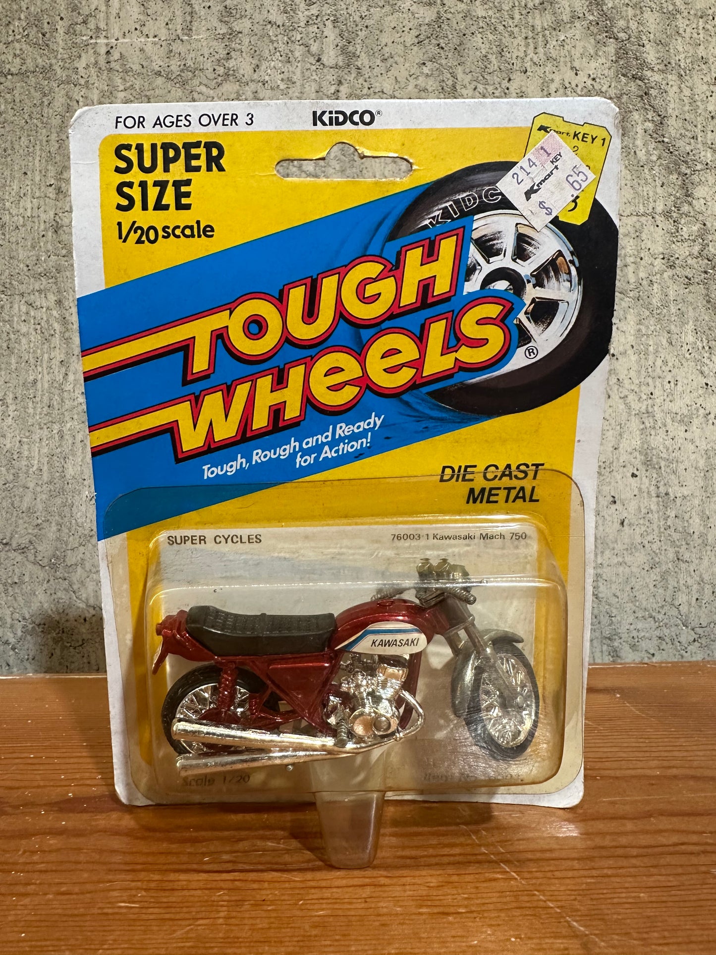 Kawasaki Super Cycles Tough Wheels Die Cast Metal 1981 Kidco Toy 1/20 Scale