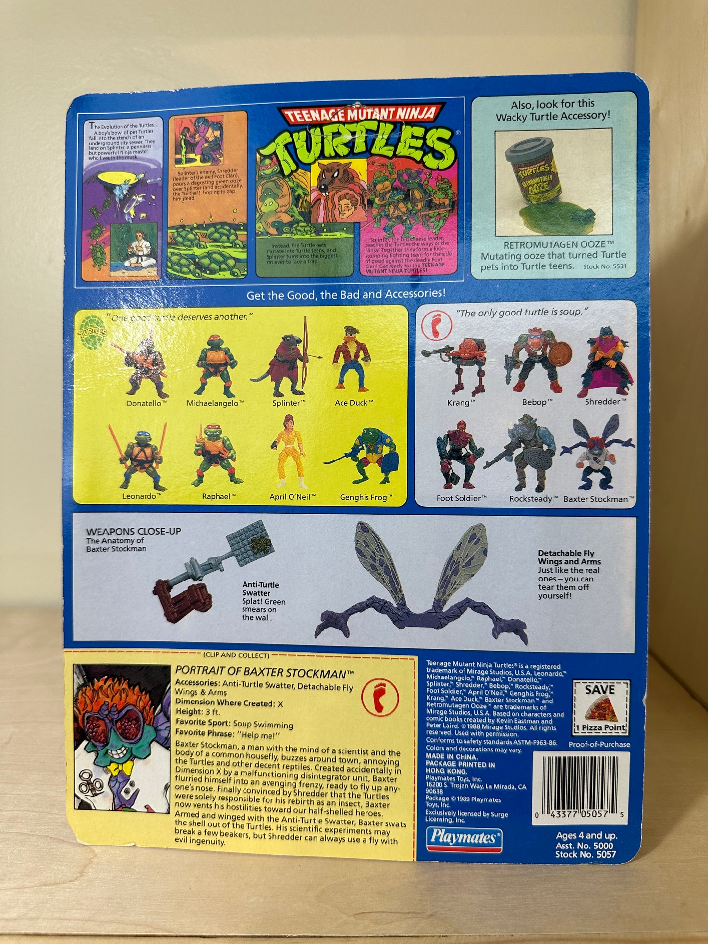 1989 TMNT Baxter Stockman Vintage Ninja Turtles Action Figure Toy