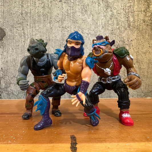 1988 TMNT Bad Guy Lot Shredder Bebop Rocksteady As-Is no Accessories