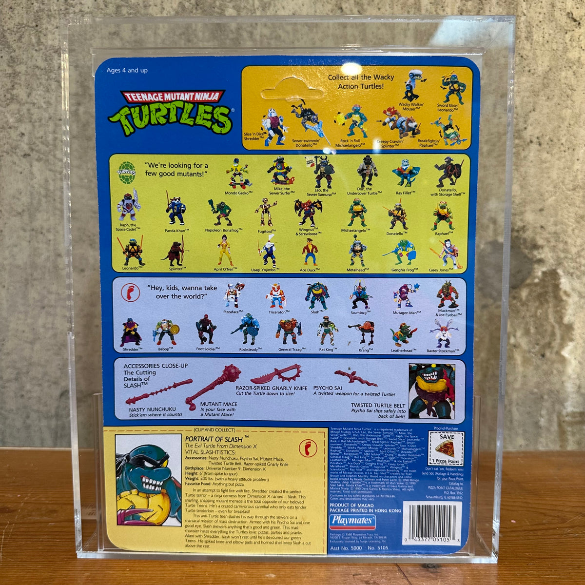 Slash 1990 TMNT MOC AFA Graded 80 Ninja Turtles Series 2