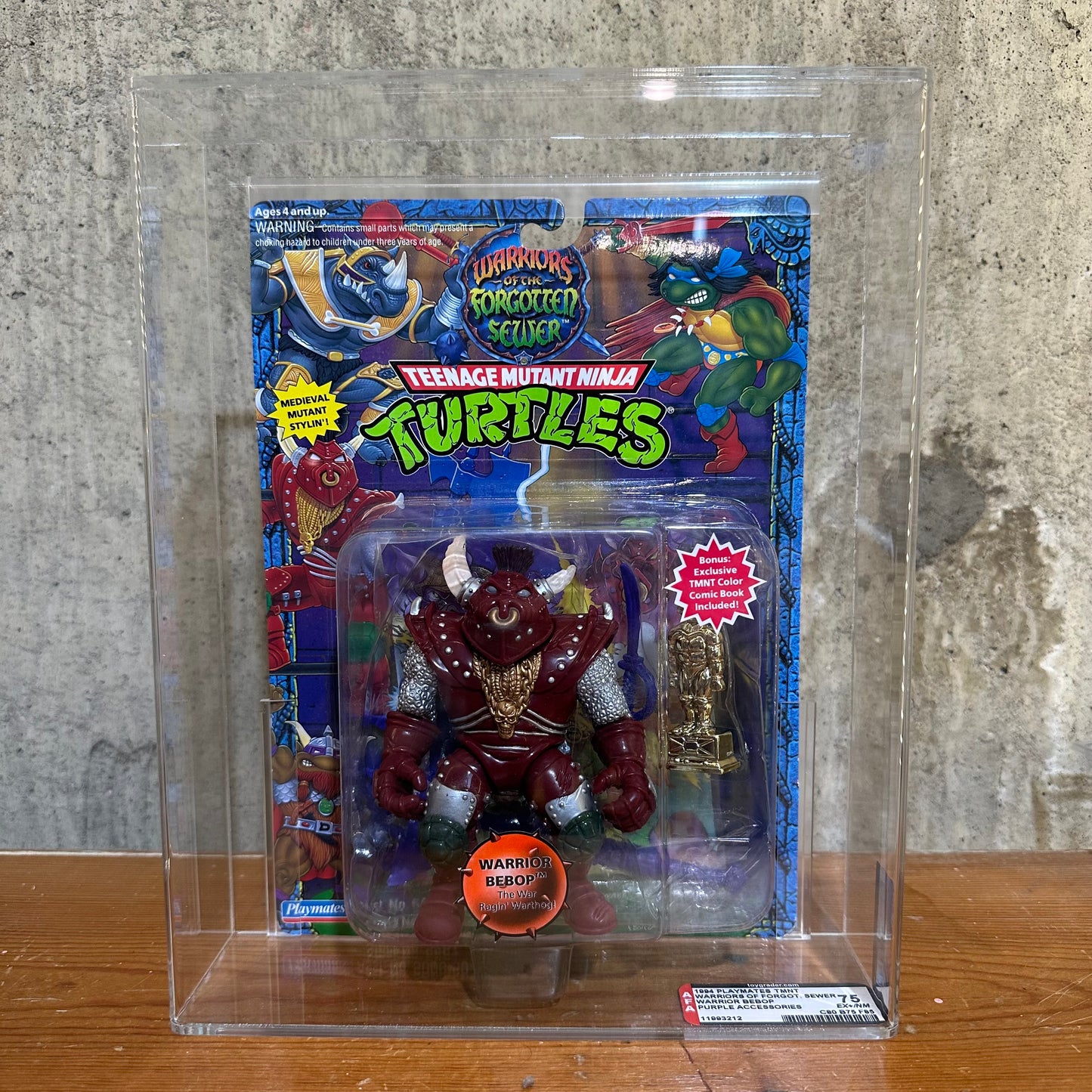 Warrior Bebop Warriors of the Forgotten Sewer AFA 75 Graded MOC TMNT Action Figure Toy