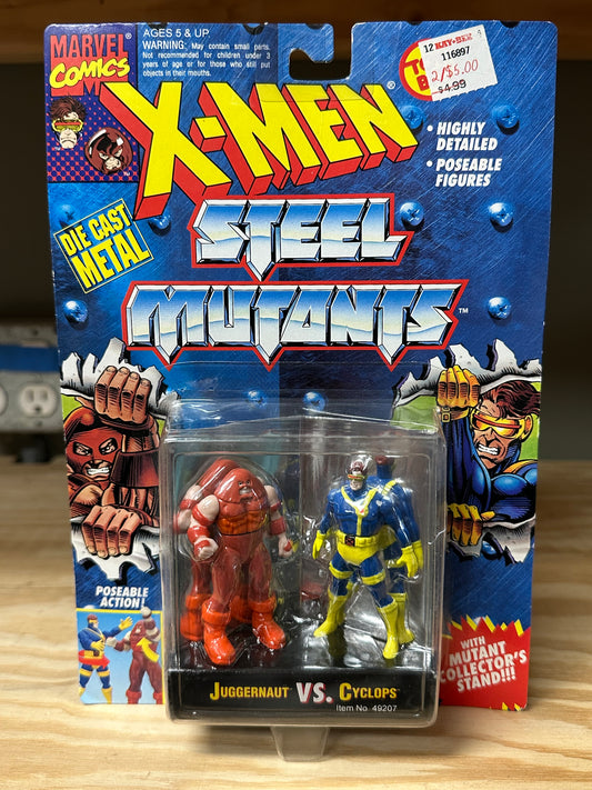 Steel Mutants Juggernaut Vs Cyclops 2 Pack Die Cast Figure Marvel Toy Biz X-Men