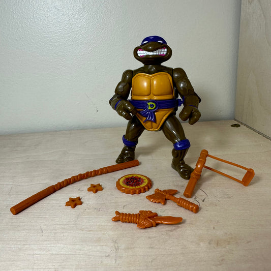 1990 TMNT Storage Shell Donatello Complete Vintage Action Figure Toy