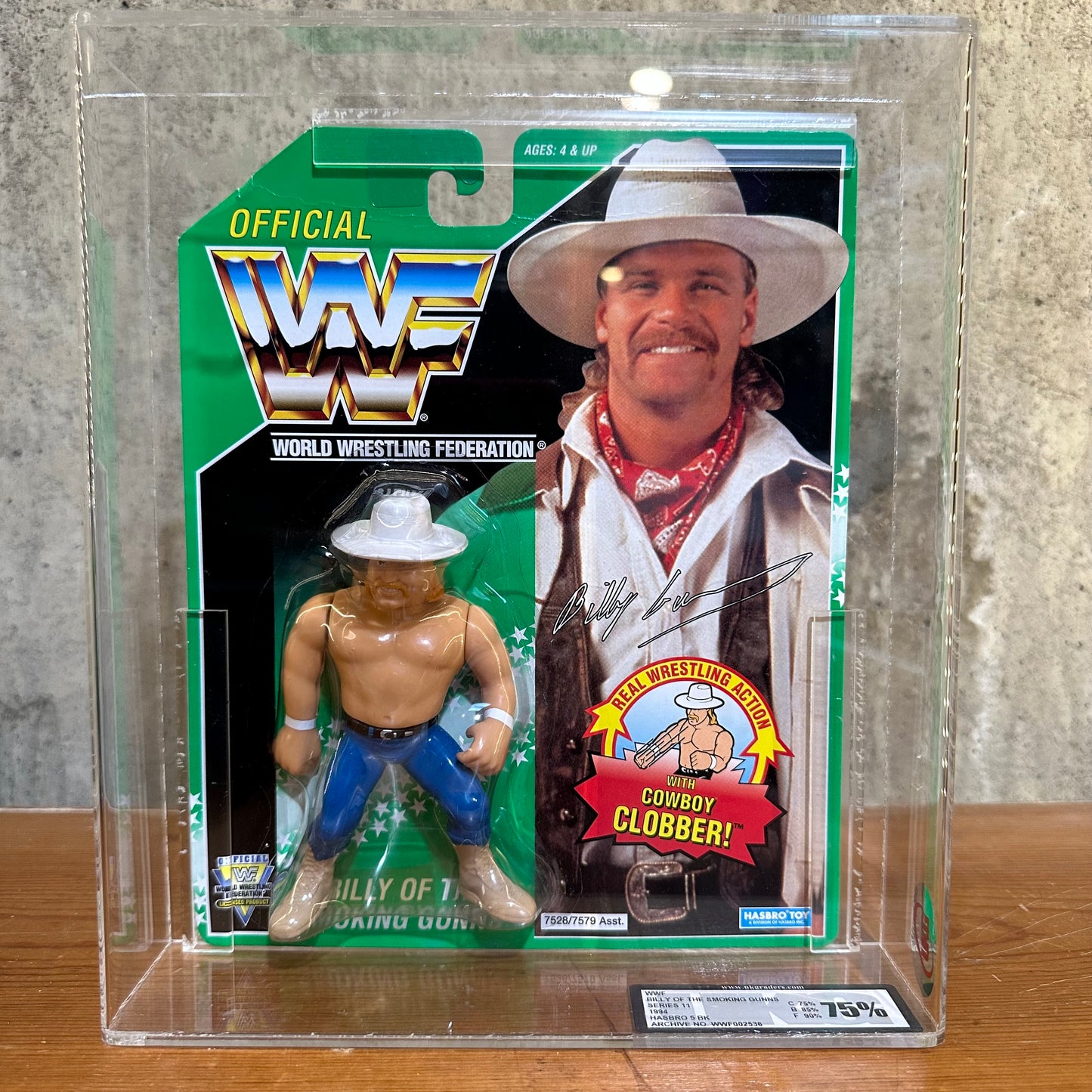 Billy Gunn Smoking Gunns Hasbro Series 11 Green Card UKG Graded 75 Sealed Wrestling Action Figure Toy WWE WWF