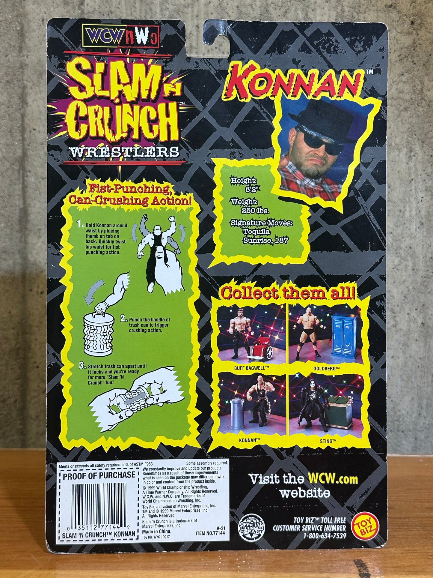Konnan - Toy Biz WCW NWO Slam N' Crunch Figure -  WWE AAA TNA AEW New Sealed WWE WWF