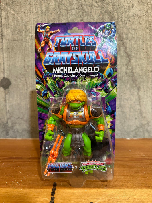 Mattel 2023 TMNT MOTU Turtles Of Grayskull Michelangelo Action Figure