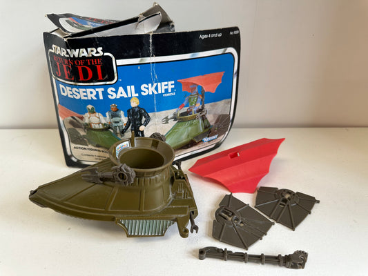 1983 Star Wars Minirig Desert Sail Skiff Vehicle Kenner Complete with Box