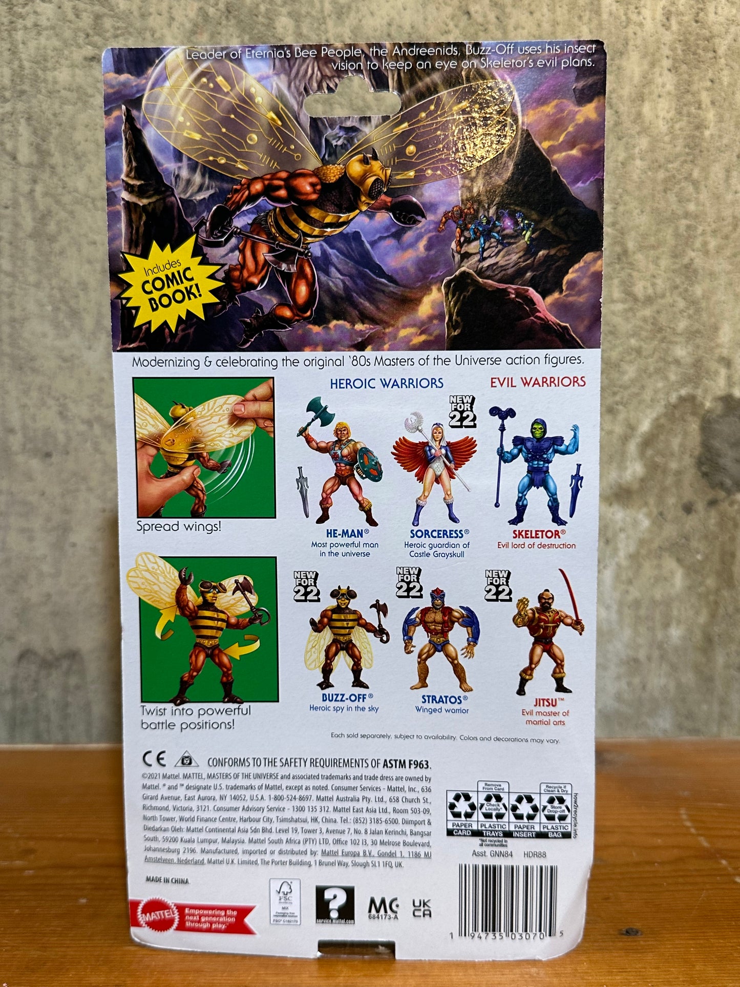 Buzz-Off Masters of the Universe Origins Figure Retro MOTU 2021 Mattel Sealed