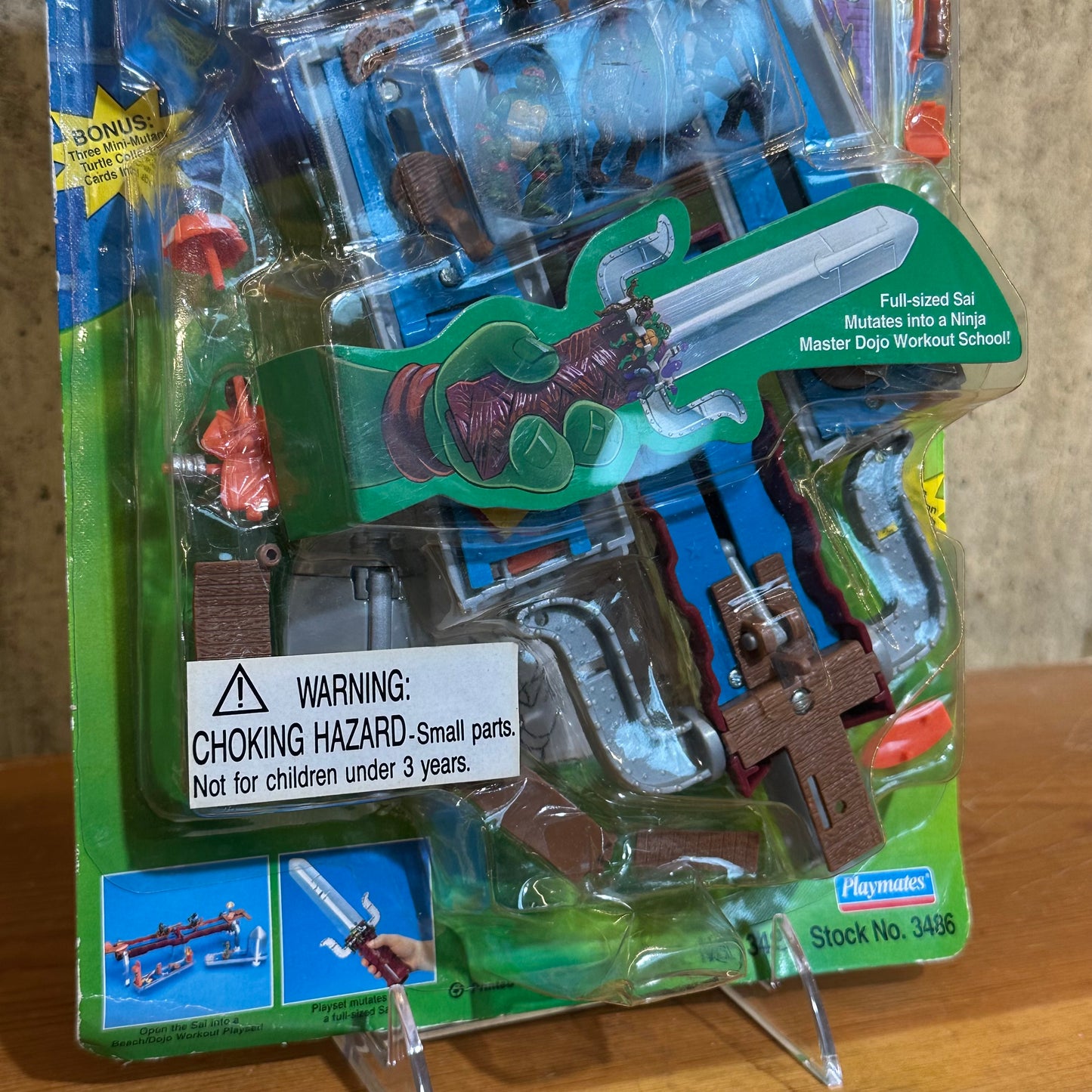 Mini Mutants Sai Carry Along Playset TMNT MOC 1995 Foot Soldier Movie Raphael