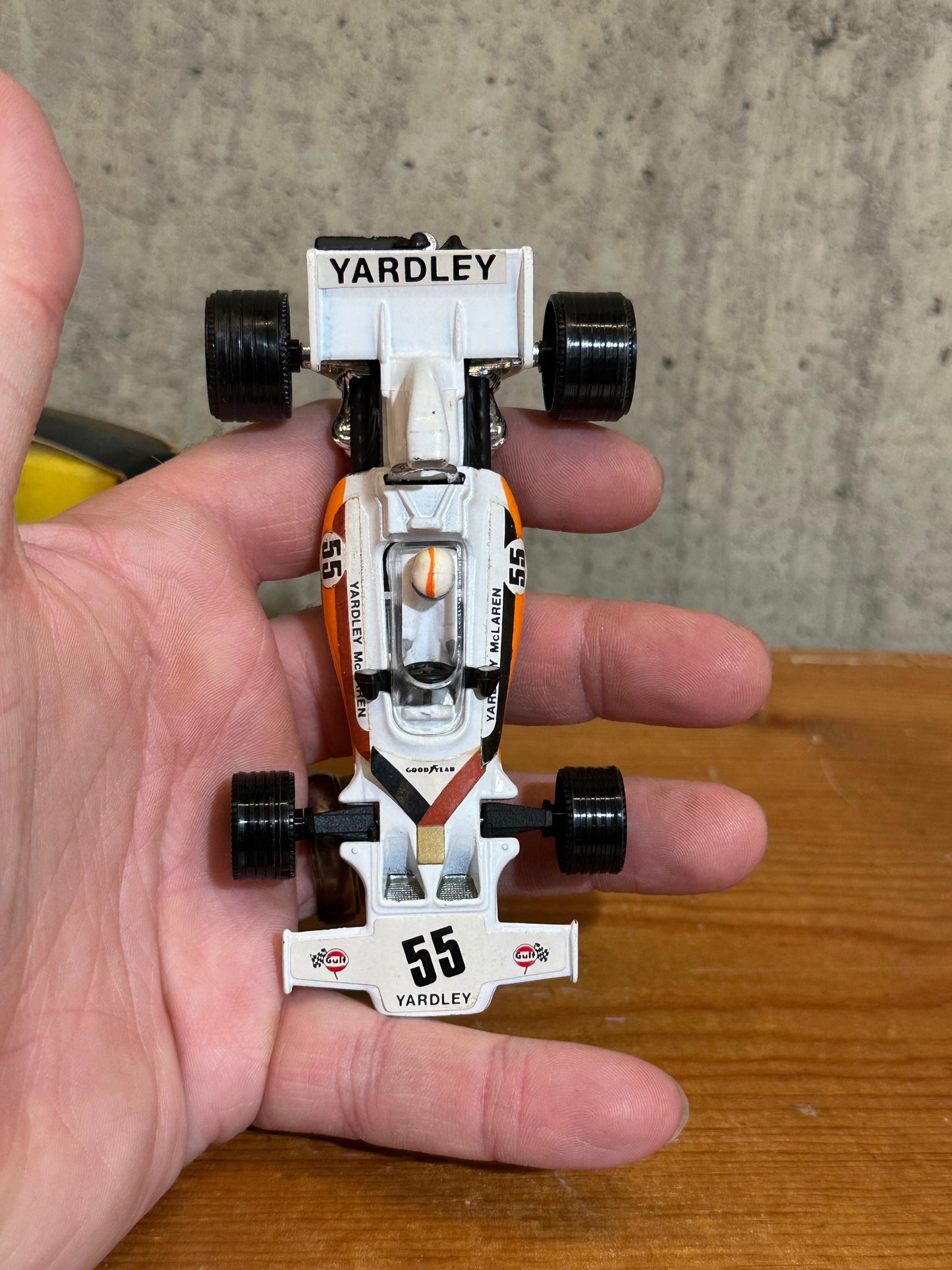 Corgi Yardley McLaren M19A Formula 1 Car with Box 1973