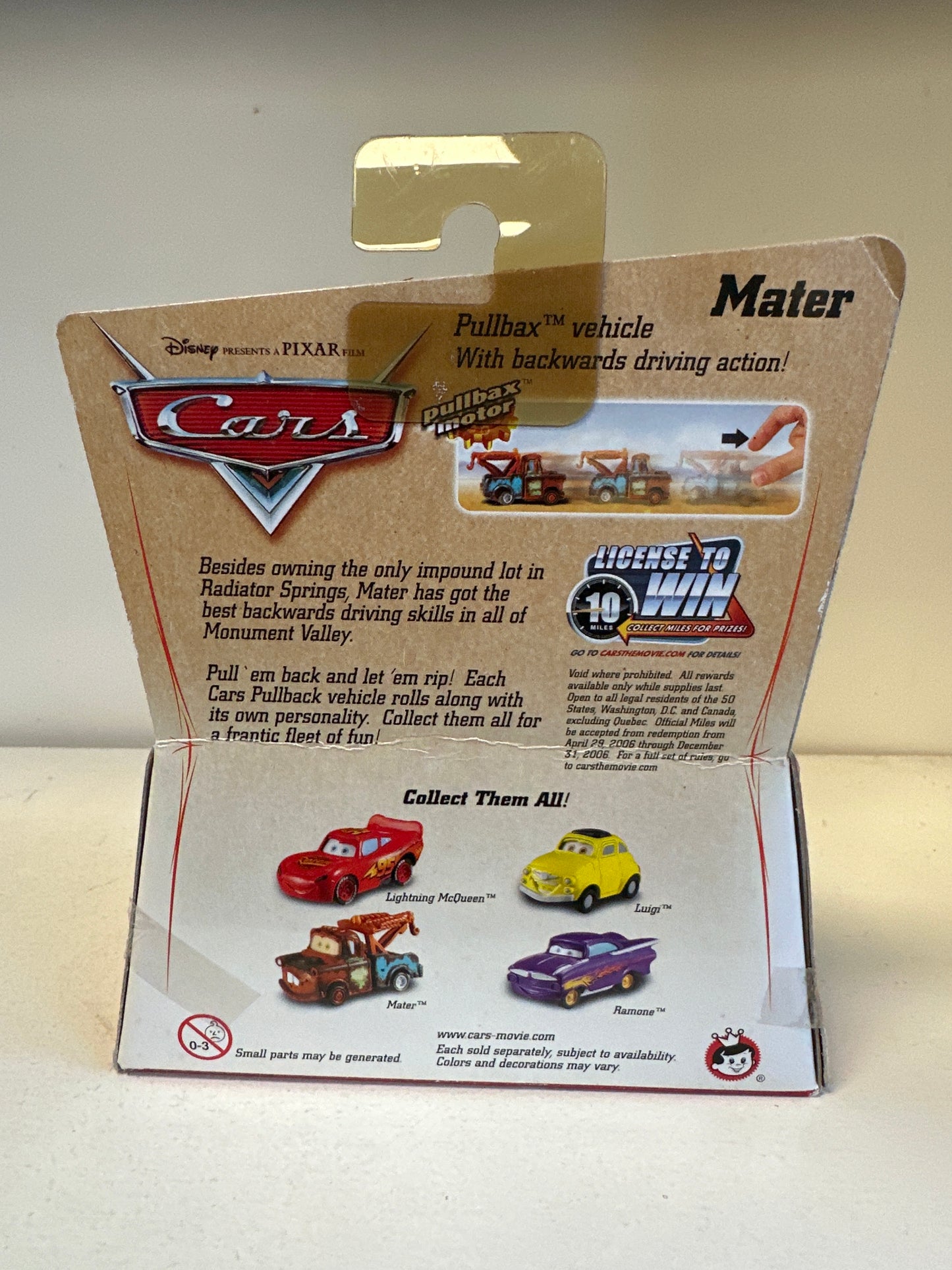 Disney Pixar Cars Mater Towtruck Sealed Diecast Car pullbax vehicle