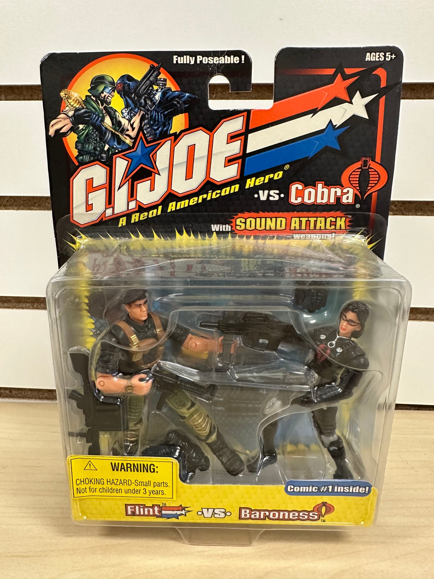Flint Vs Baroness GI Joe Sound Attack Weapons MOC Sealed Action Figure