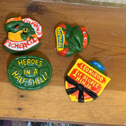 Burger King TMNT Kids Meal Belt Clips Vintage Ninja Turtles Lot of 4