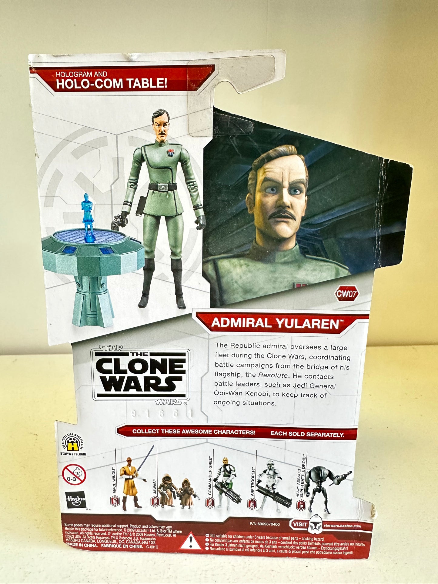 Star Wars the Clone Wars CW07 Admiral Yularen MOC Action Figure