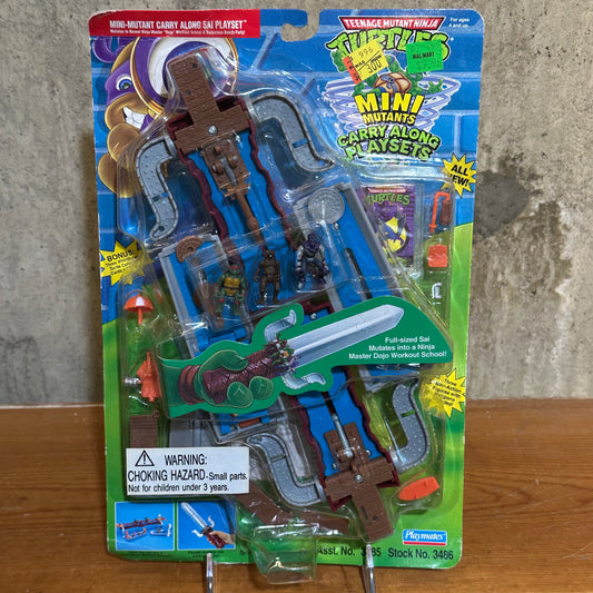 Mini Mutants Sai Carry Along Playset TMNT MOC 1995 Foot Soldier Movie Raphael
