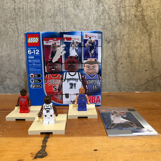Open Box Lego Sports NBA Rose Garnett Stojakovic complete Sealed Cards