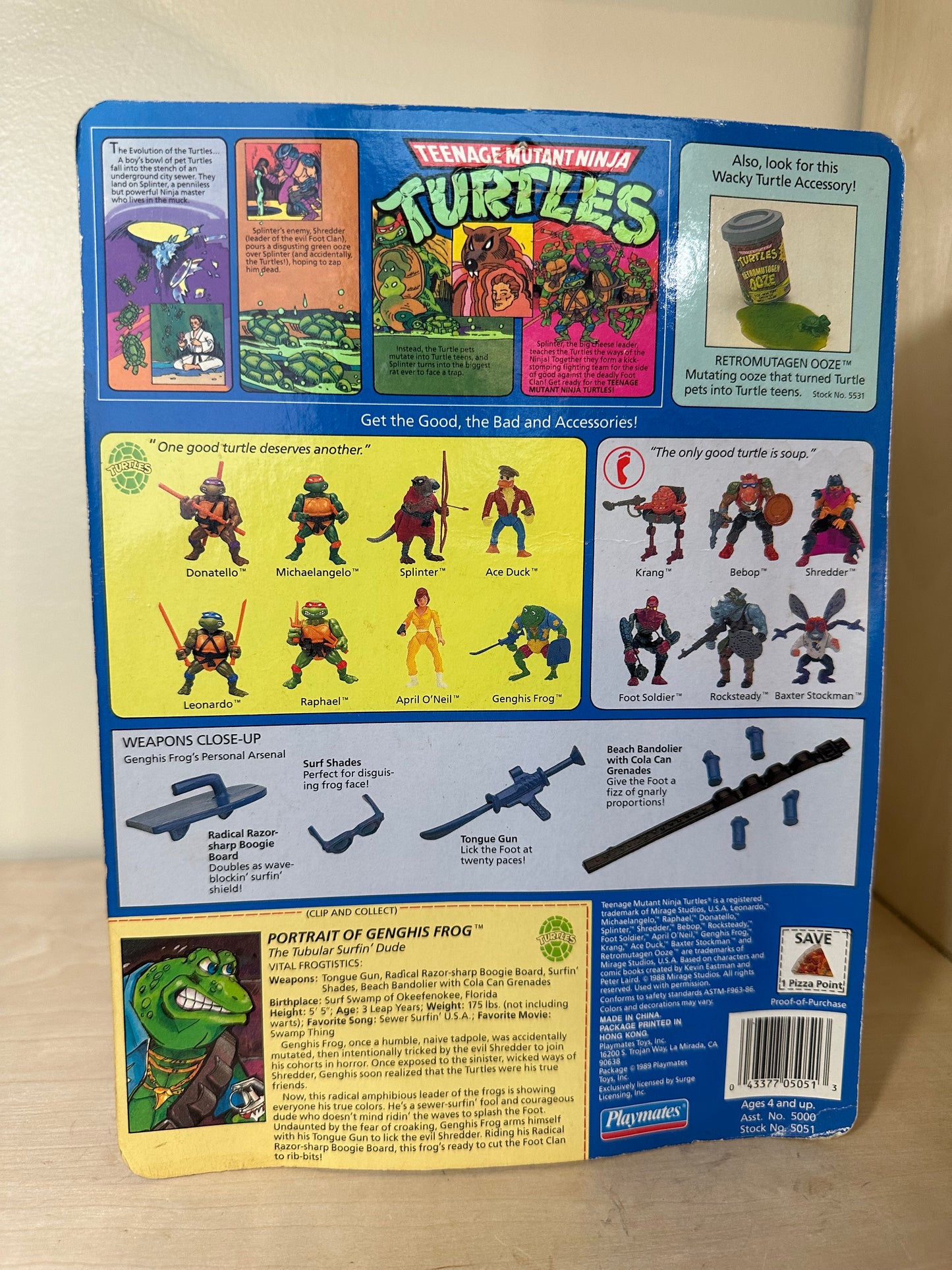 1989 TMNT Genghis Frog MOC Vintage Ninja Turtles Action Figure Toy