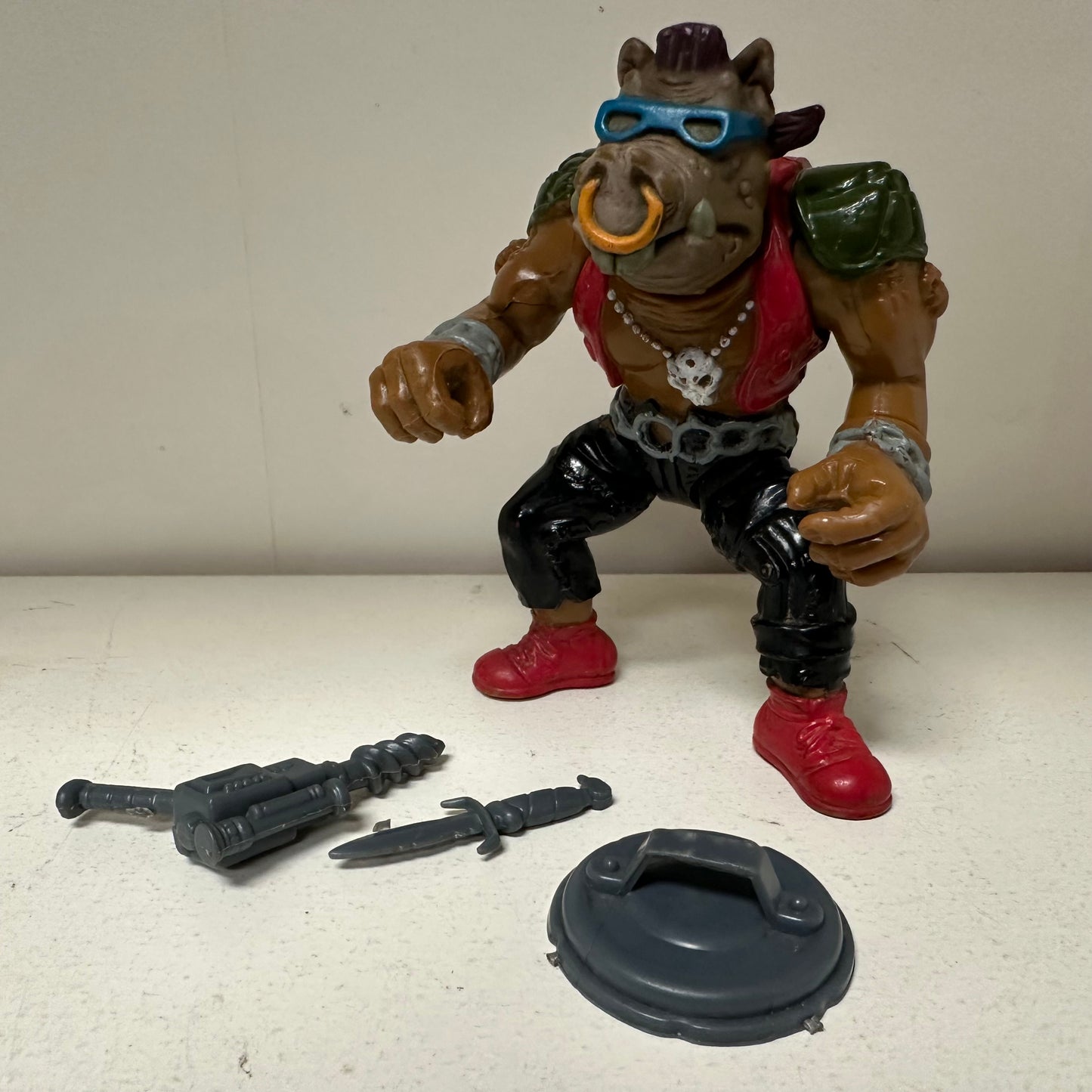 1988 TMNT Soft Head Complete Bebop Action Figure Ninja Turtles