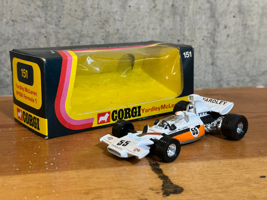 Corgi Yardley McLaren M19A Formula 1 Car with Box 1973