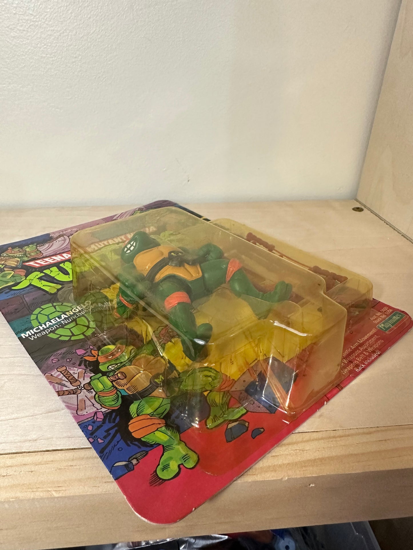 1988 10-Back TMNT Michaelangelo Hard Head Vintage Ninja Turtles Action Figure Toy