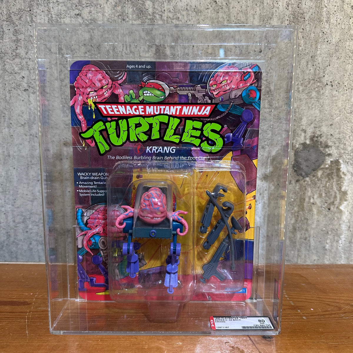 Krang 1990 44–Back AFA 80 NM unpunched TMNT Action Figure Toy