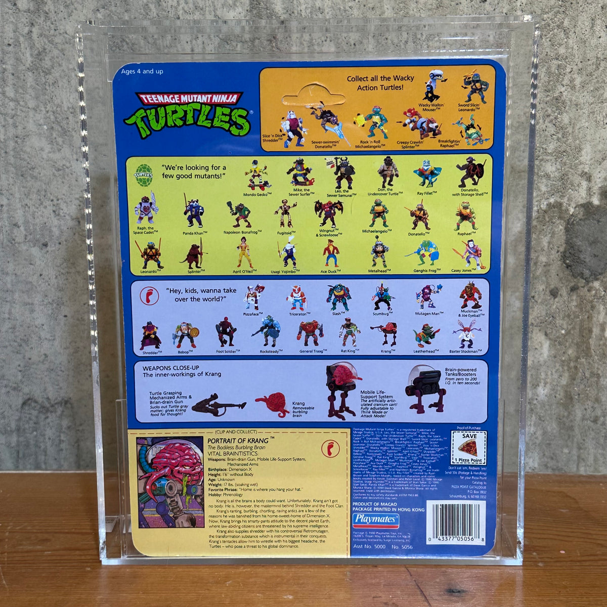Krang 1990 44–Back AFA 80 NM unpunched TMNT Action Figure Toy