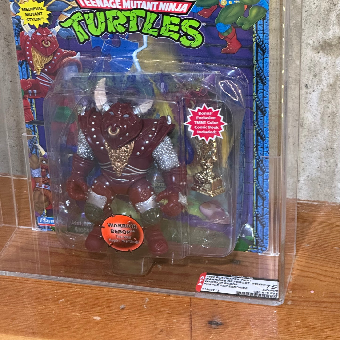 Warrior Bebop Warriors of the Forgotten Sewer AFA 75 Graded MOC TMNT Action Figure Toy