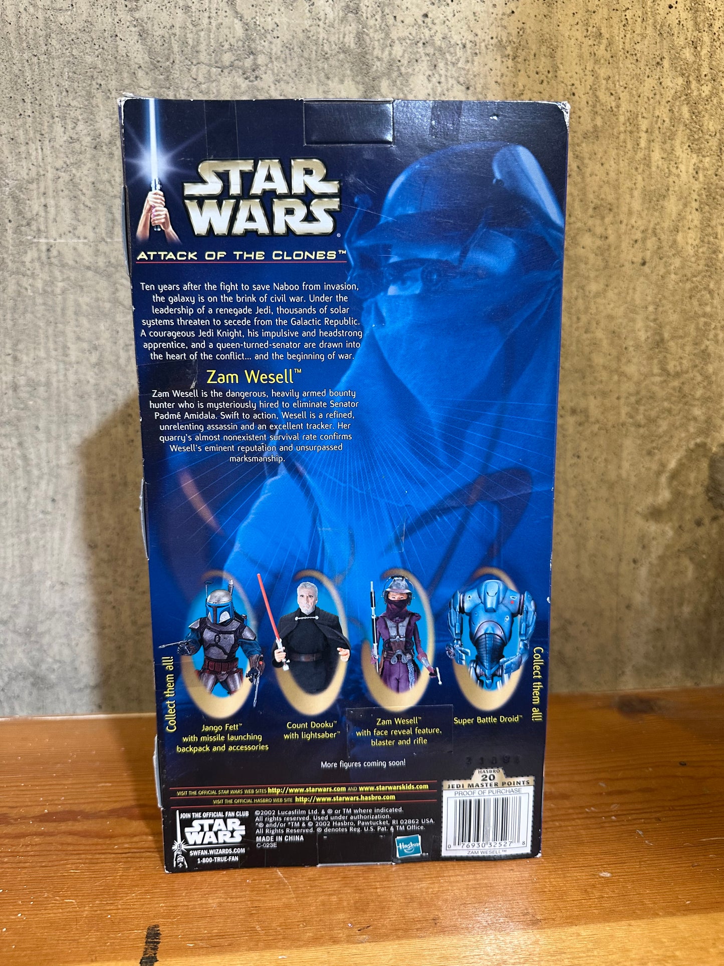 Zam Wesell 12” Star Wars ATOC Doll Sealed Box 2002