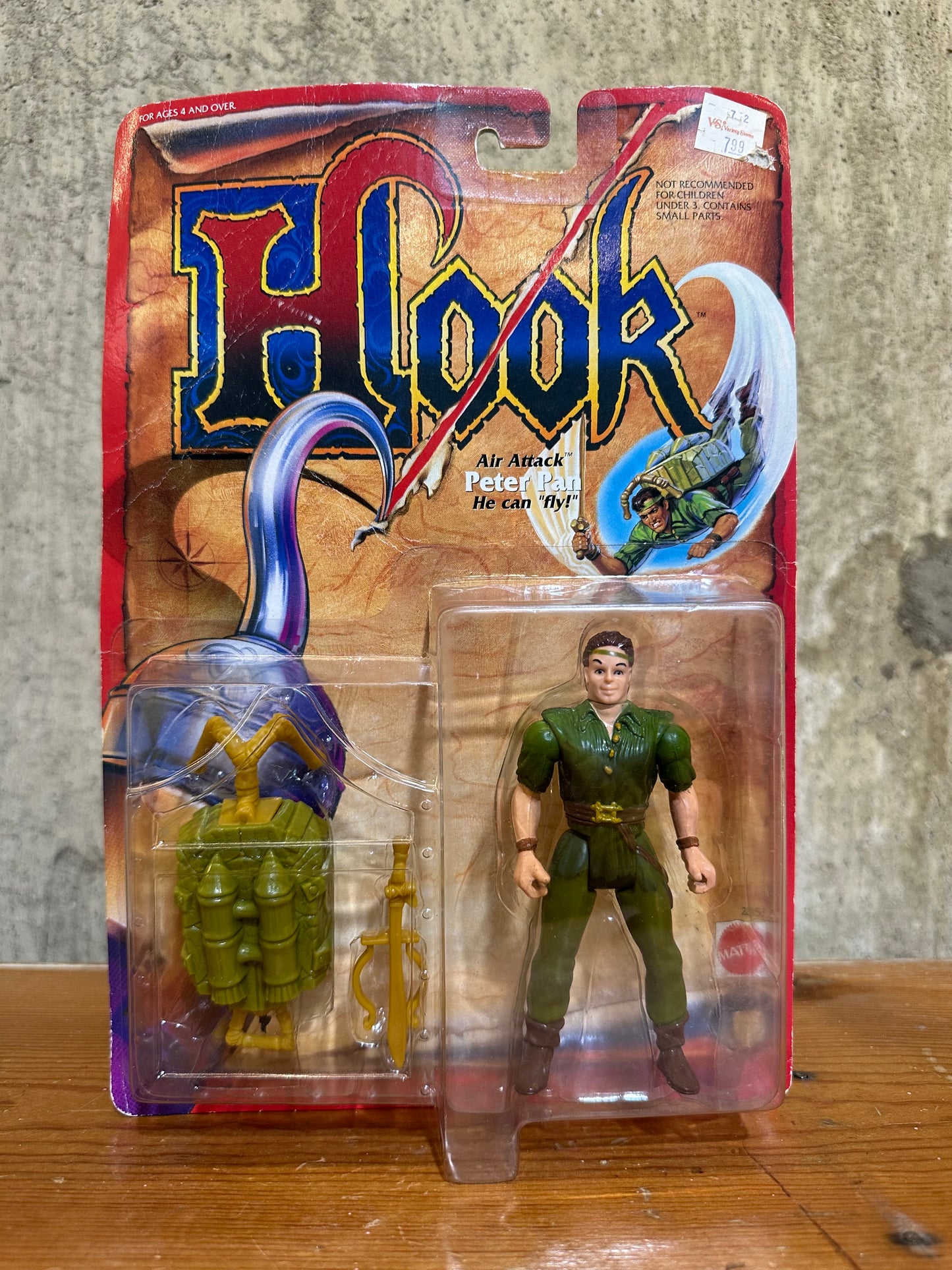 Air Attack Peter Pan Hook Movie Action Figure MOC Toy Mattel 1991