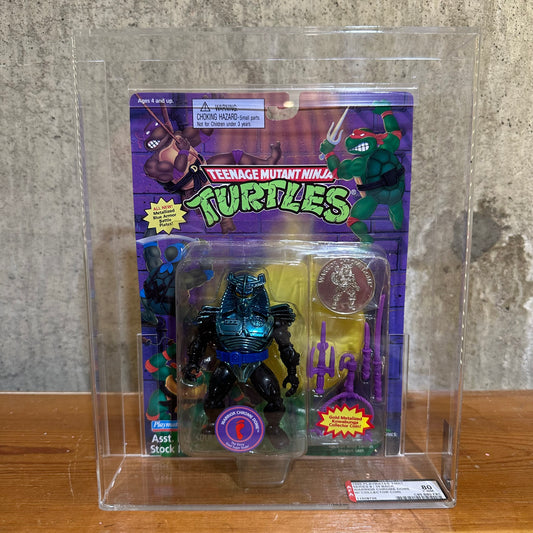 Warrior Chromedome TMNT AFA 80 Graded Sealed MOC Action Figure with Coin