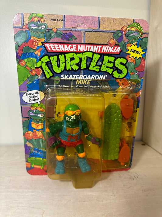 1991 TMNT Skateboardin’ Mike MOC Vintage Ninja Turtles Action Figure Toy
