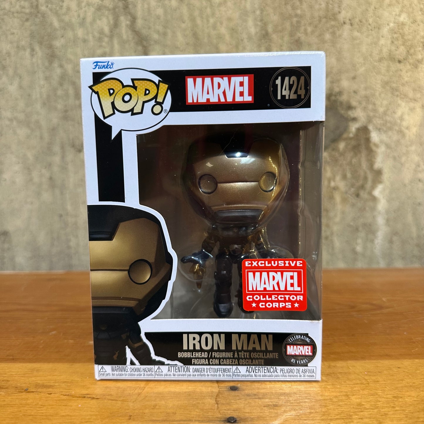 Iron Man FUNKO POP MARVEL #1424 COLLECTOR CORPS EXCLUSIVE NEW GOLD AND BLACK